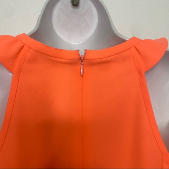 Maje Sleeveless Ruffle Trim Coral Mini Dress Size 2 - Picture 13 of 16
